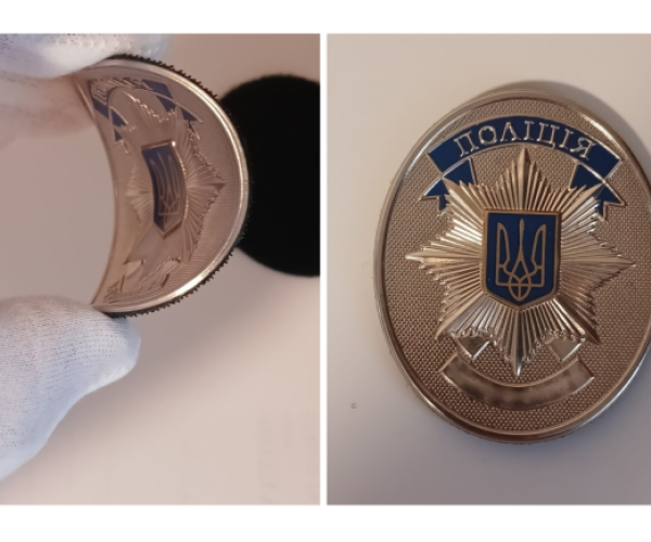 Жетон поліції із поліуретану на липучці з можливістю нанесення номера